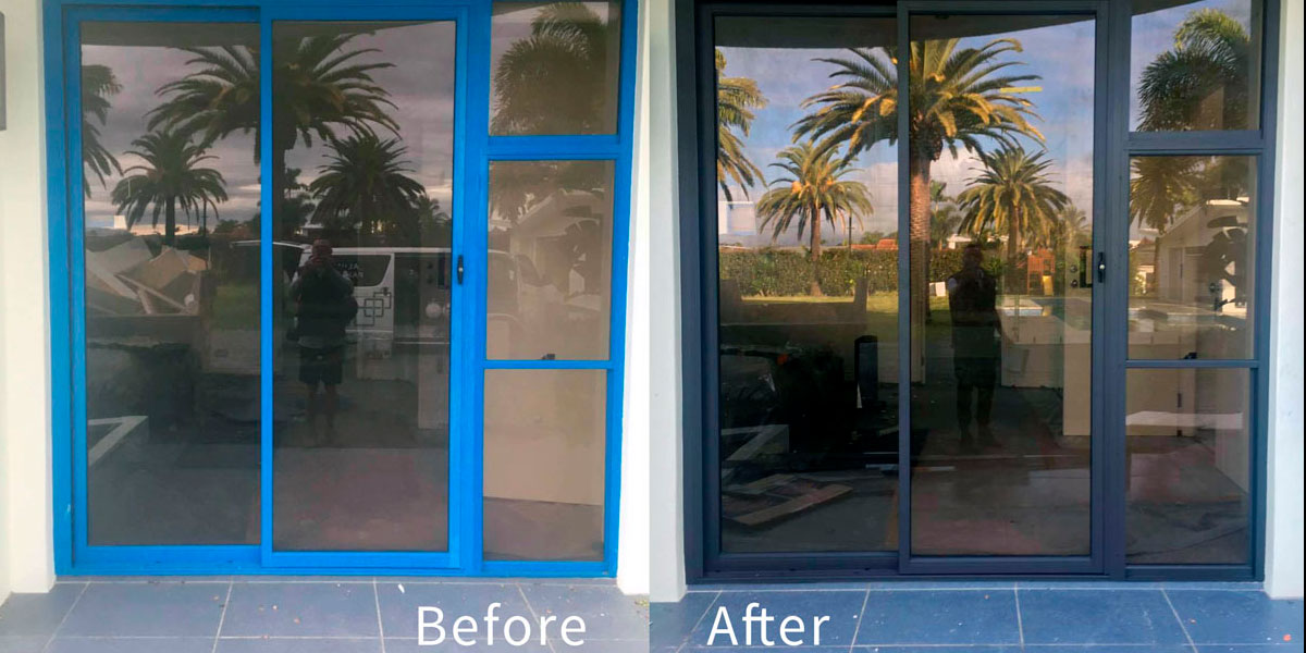 Painting aluminium doors & windows for home renovation